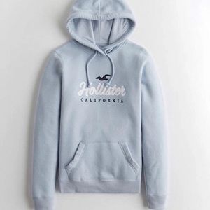 Soft Baby Blue Hollister California Hoddie